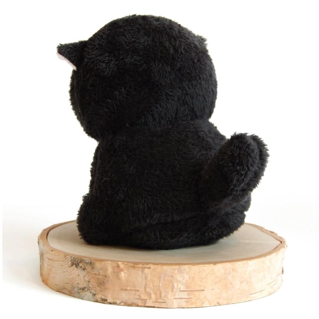 Angry Cat Plush - Fuzzy Black Void - with Red Panda Hat that Fits Real Cats!