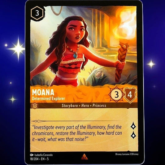 Moana Determined Explorer - Rare - Disney Lorcana TCG Shimmering Skies #18/204