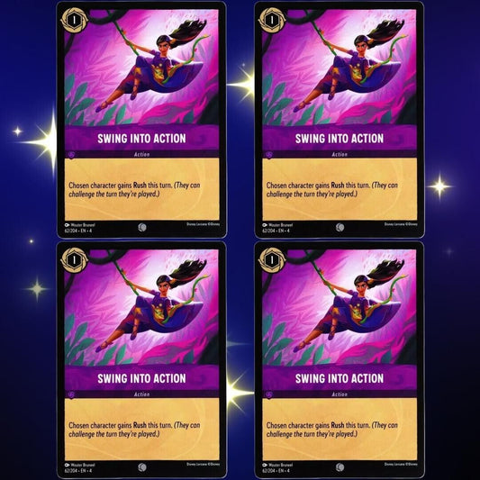 4x Swing into Action - Common - Disney Lorcana TCG Ursula's Return #62/204