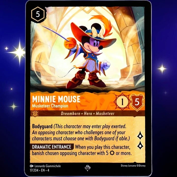 Minnie Mouse Musketeer Champion - Super Rare - Lorcana Ursula's Return #17/204