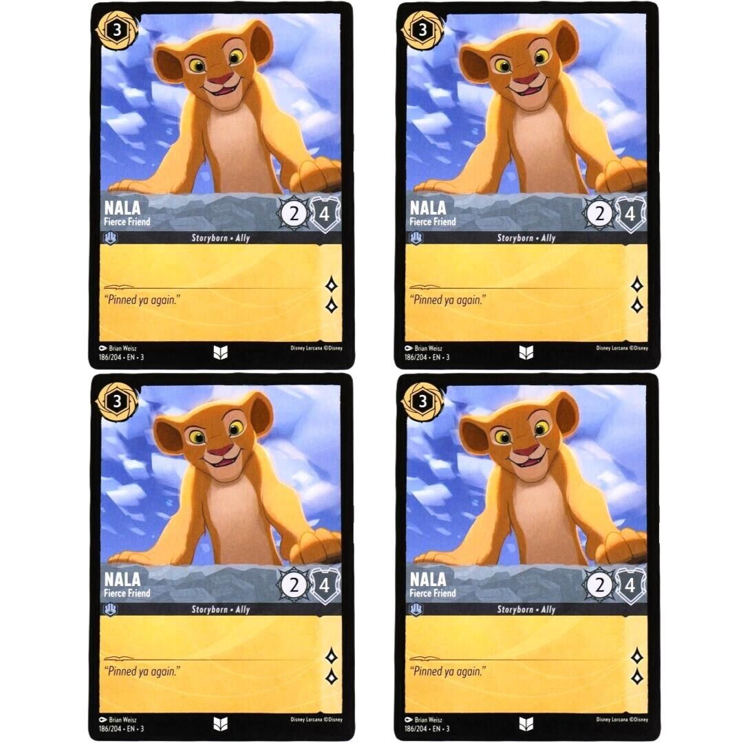 4x Nala Fierce Friend - Uncommon - Disney Lorcana TCG Into the Inklands #186/204