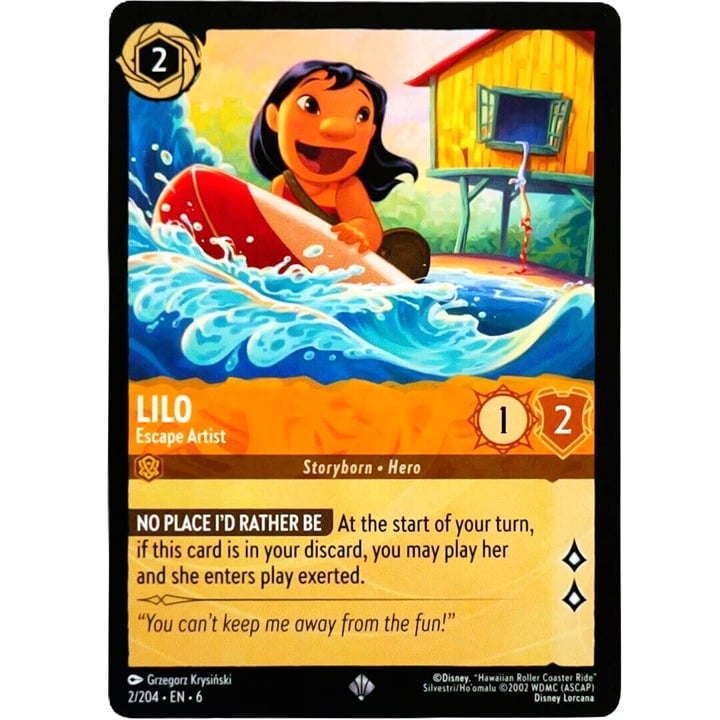 Lilo Escape Artist - Super Rare - Disney Lorcana TCG Azurite Sea #2/204