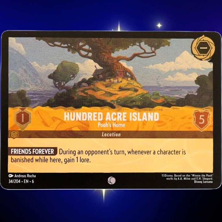 (Foil) Hundred Acre Island Pooh's Home - Disney Lorcana TCG Azurite Sea #34/204