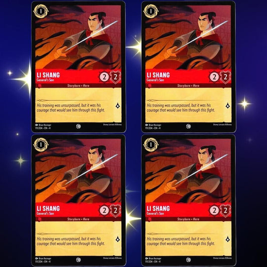 4x Li Shang General's Son - Common - Disney Lorcana TCG Ursula's Return #111/204