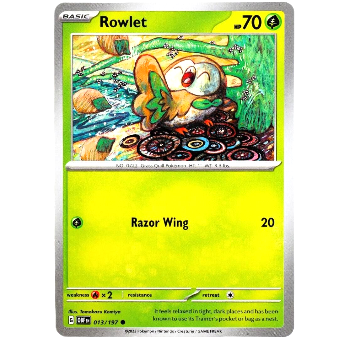 Rowlet - Common - Pokemon TCG Scarlet & Violet Obsidian Flames #013/197