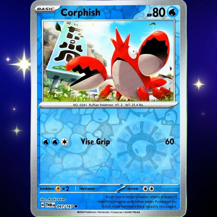 Corphish - Reverse Holo - Pokemon Scarlet & Violet Twilight Masquerade #047/167