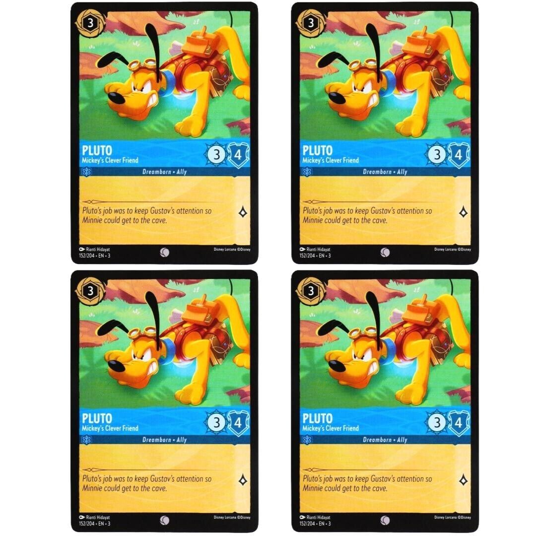 4x Pluto Mickey's Clever Friend - Disney Lorcana TCG Into the Inklands #152/204