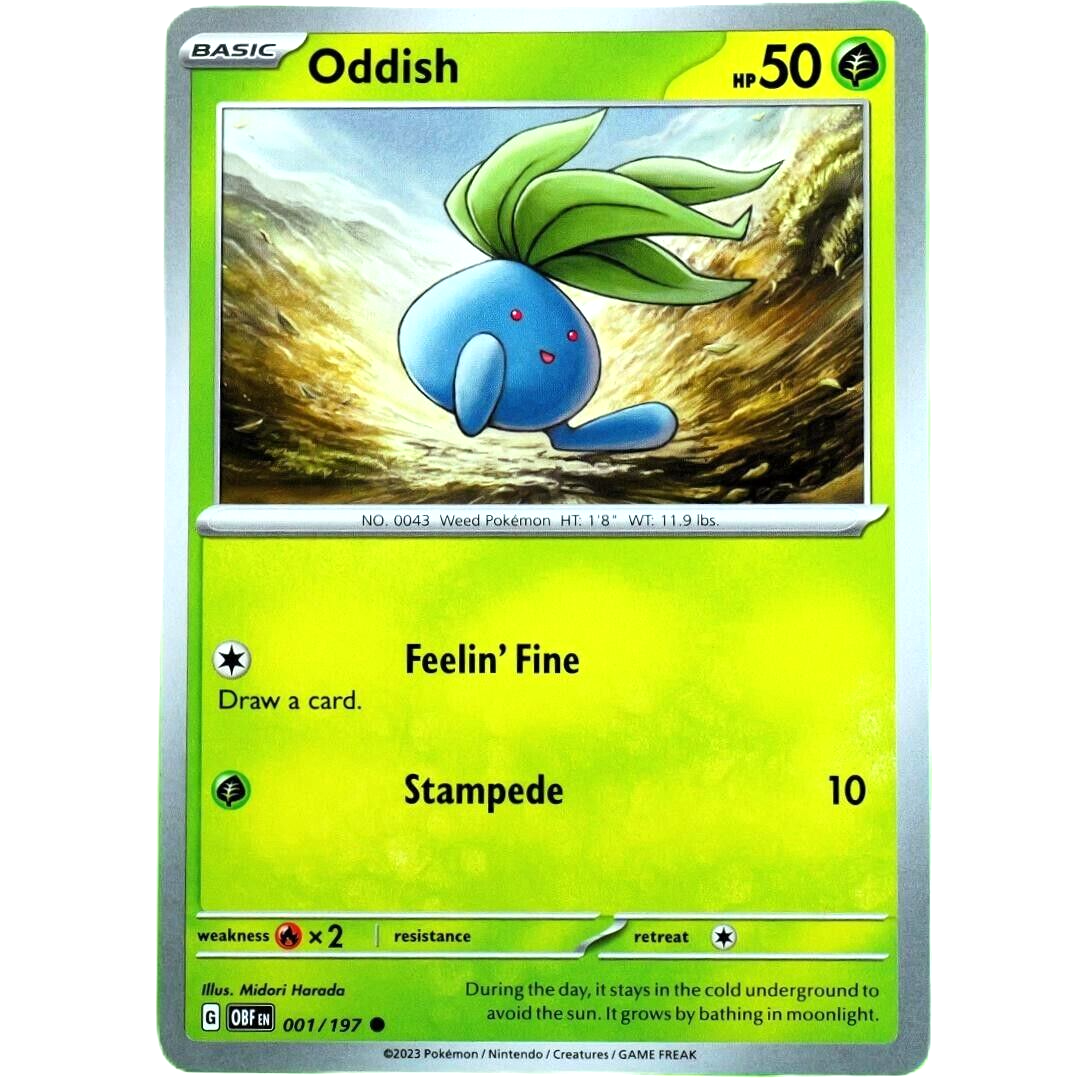 Oddish - Common - Pokemon TCG Scarlet & Violet Obsidian Flames #001/197