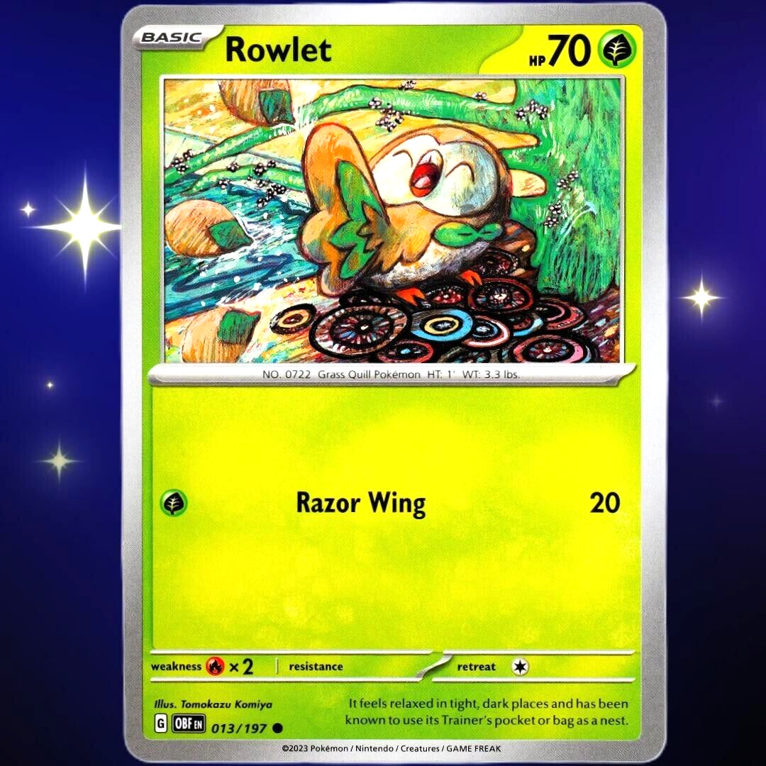 Rowlet - Common - Pokemon TCG Scarlet & Violet Obsidian Flames #013/197