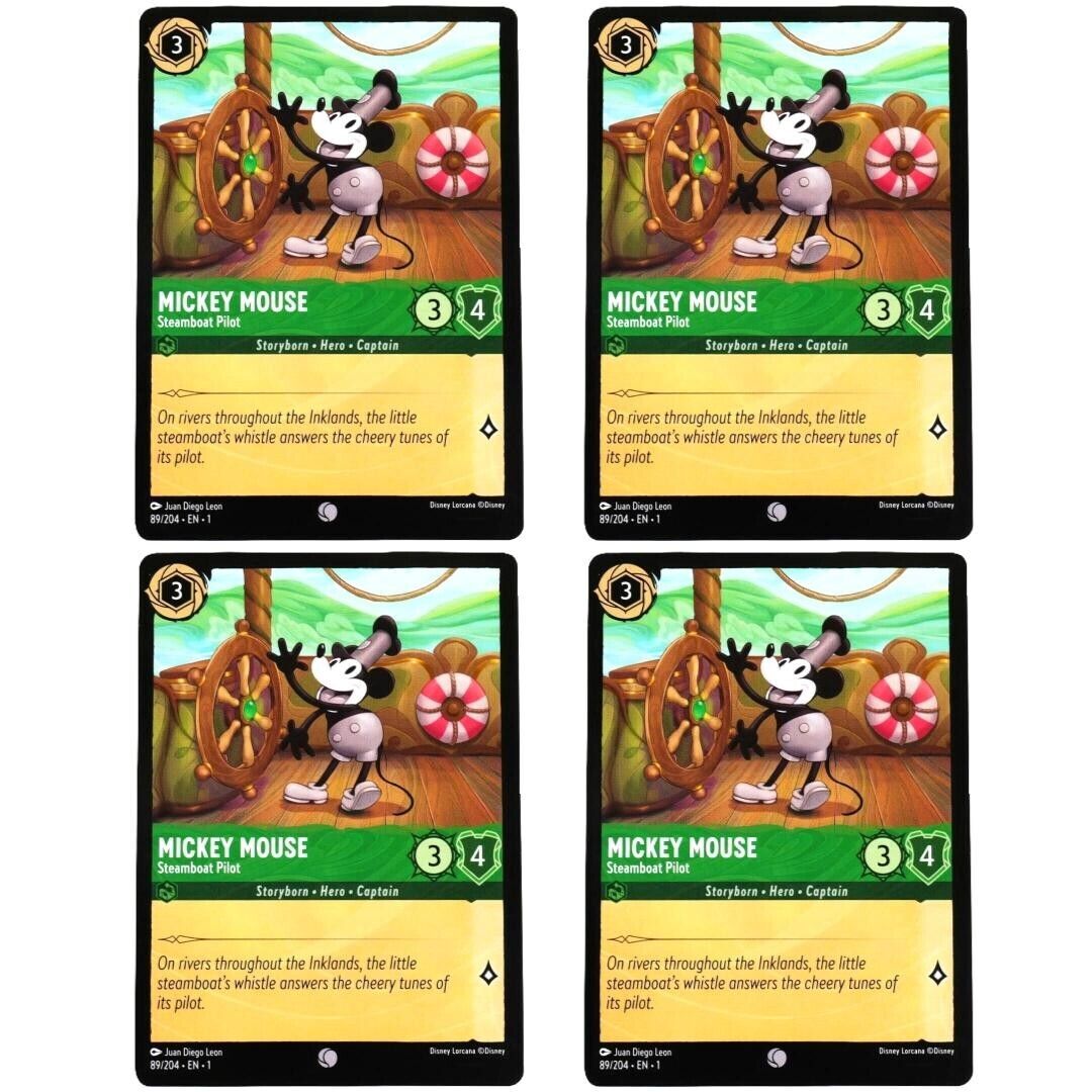 4x Mickey Mouse Steamboat Pilot - Disney Lorcana TCG The First Chapter #89/204