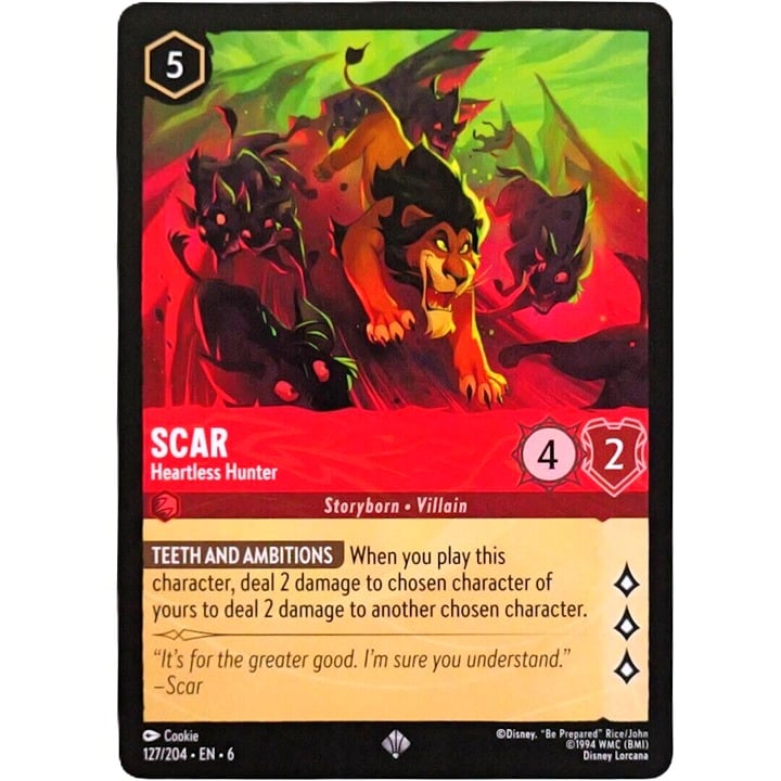 Scar Heartless Hunter - Super Rare - Disney Lorcana TCG Azurite Sea #127/204