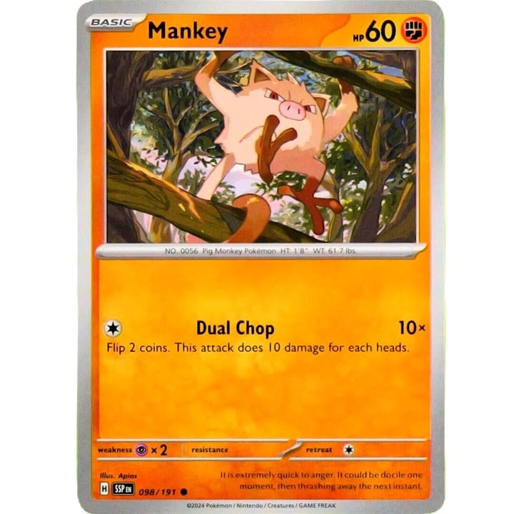 Mankey - Common - Pokemon TCG Surging Sparks #098/191