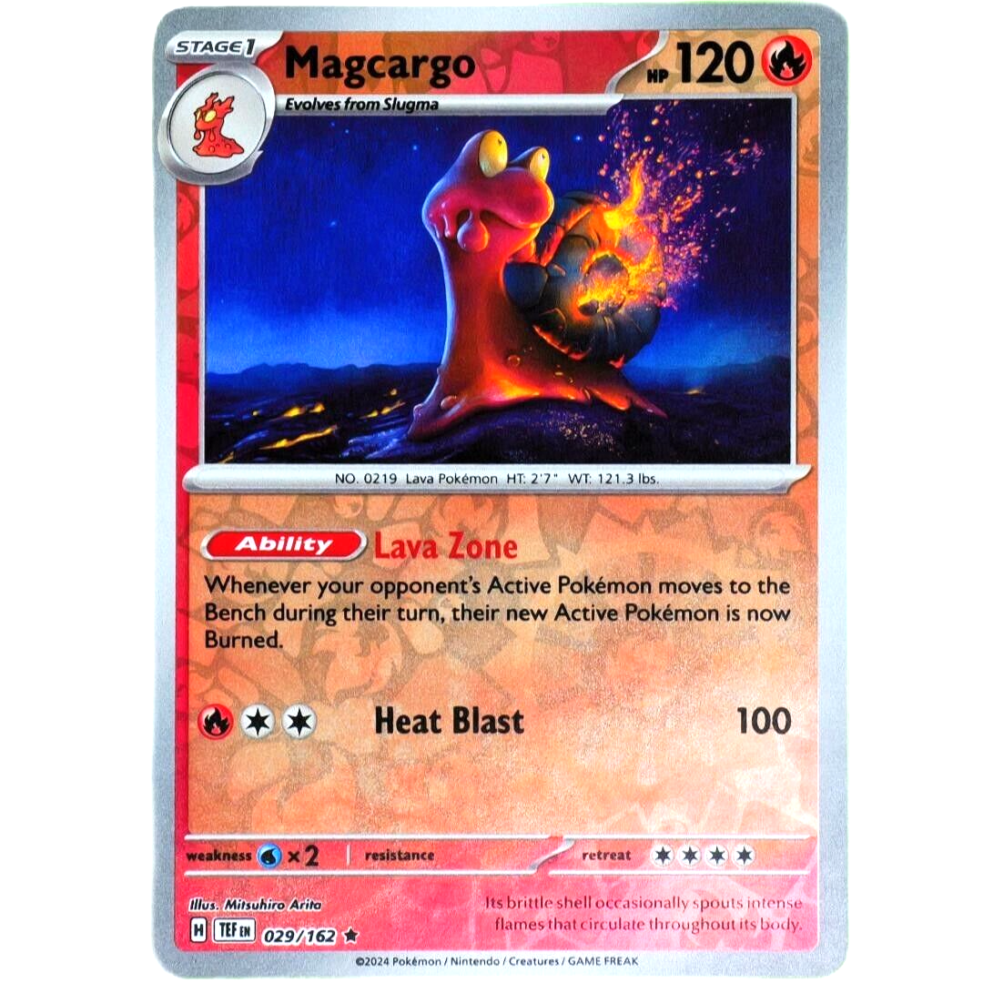 Magcargo - Rare Reverse Holo - Pokemon Scarlet & Violet Temporal Forces #029/162