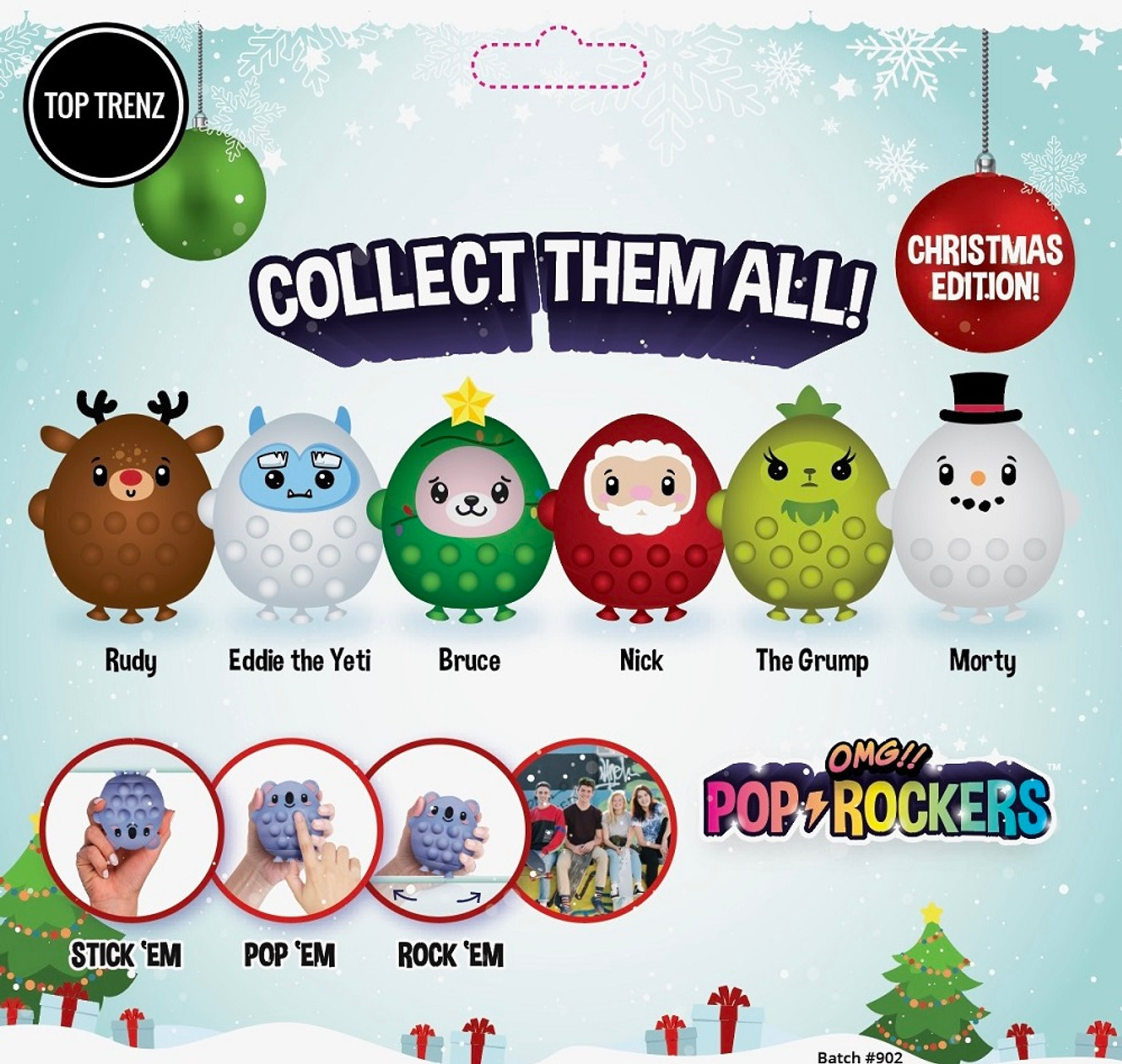 OMG! Pop Rockers - Christmas Edition - Fidget Stocking Stuffer - *You Choose*