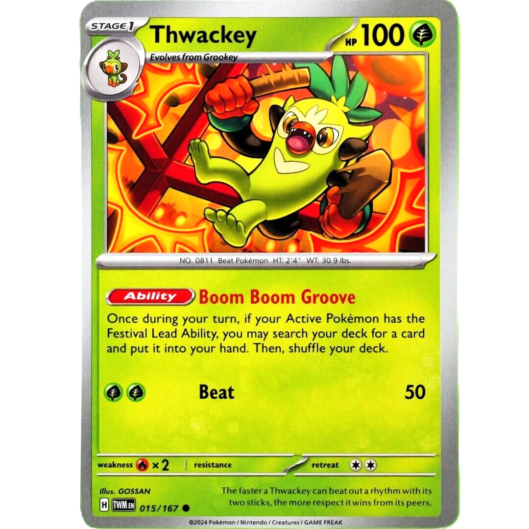 Thwackey - Common - Pokemon TCG Scarlet & Violet Twilight Masquerade #015/167