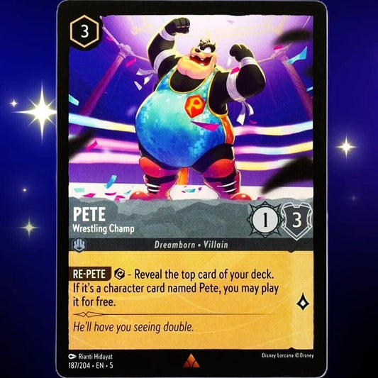 Pete Wrestling Champ - Rare - Disney Lorcana TCG Shimmering Skies #187/204