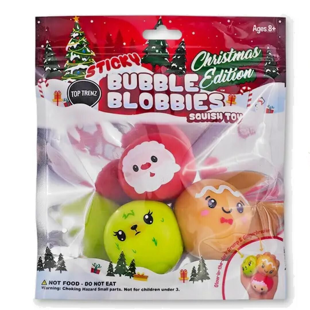 Sticky Bubble Blobbies - Christmas - Stocking Stuffer - Squishy Toy - Set of 3