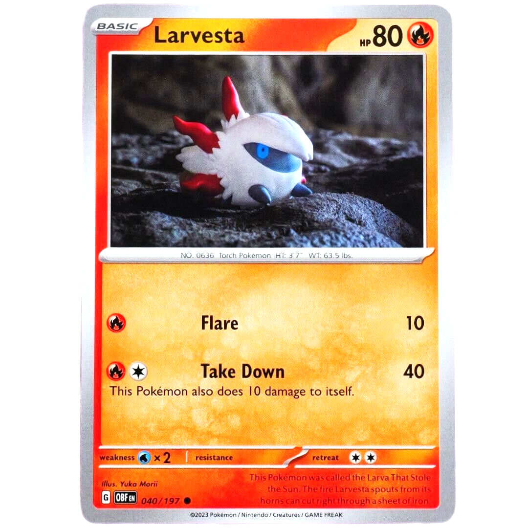 Larvesta - Common - Pokemon TCG Scarlet & Violet Obsidian Flames #040/197