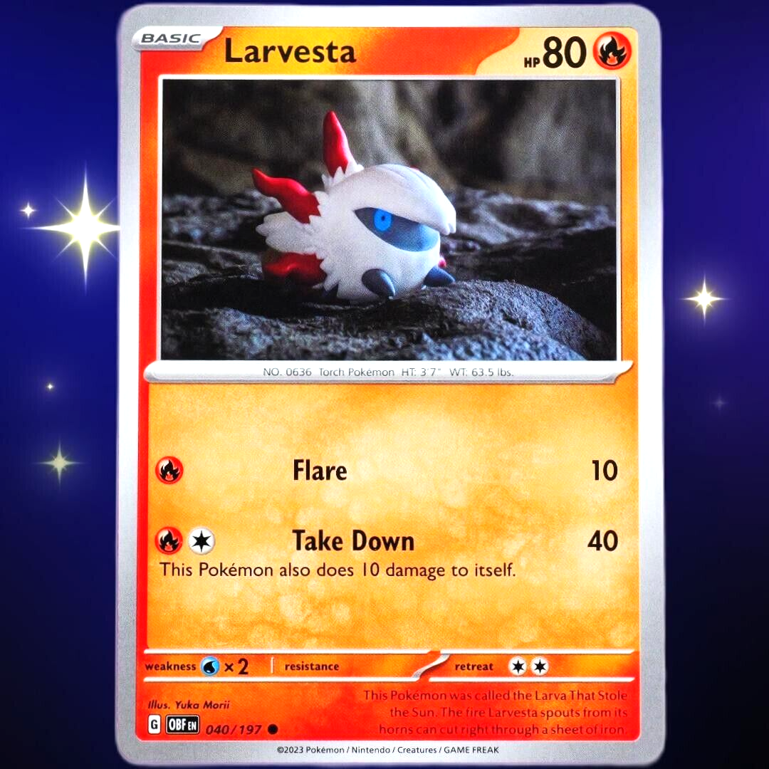 Larvesta - Common - Pokemon TCG Scarlet & Violet Obsidian Flames #040/197