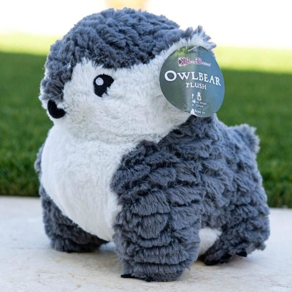 Owlbear Plush - Mythical Creature - Luxury Stuffed Animal - Charcoal