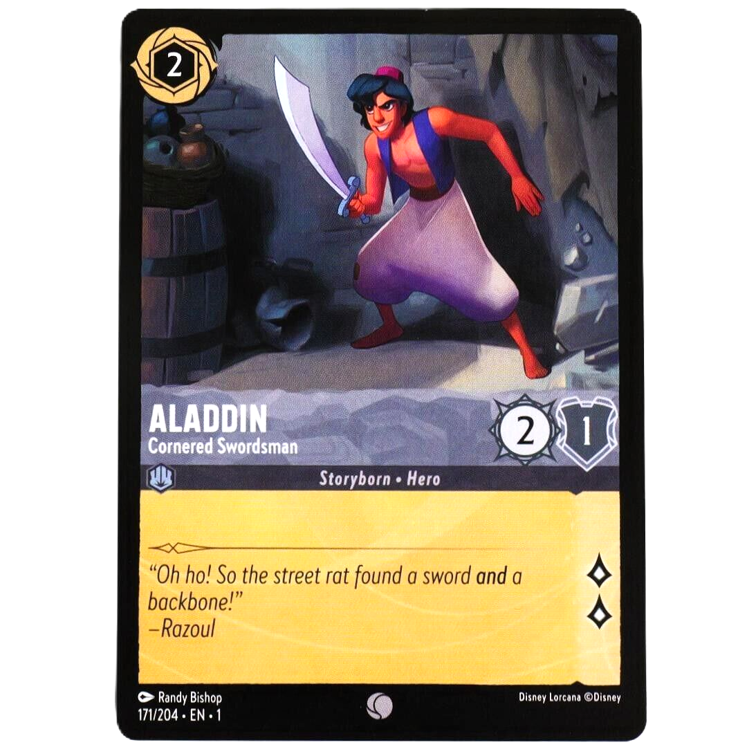 4x Aladdin Cornered Swordsman - Disney Lorcana TCG The First Chapter #171/204