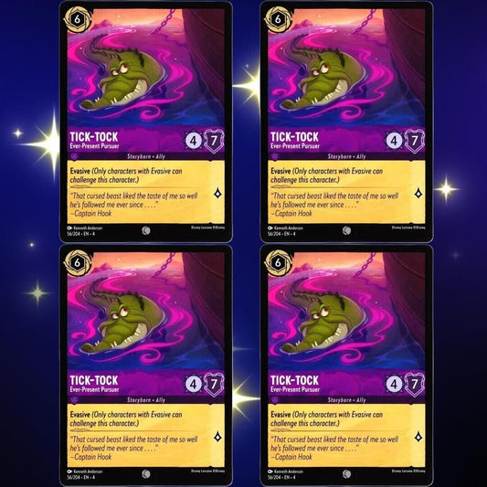 4x Tick-Tock Ever-Present Pursuer - Disney Lorcana TCG Ursula's Return #56/204