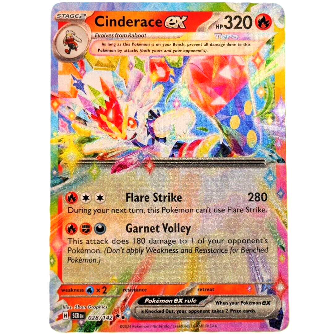 Cinderace Ex - Double Rare Holo - Pokemon TCG Stellar Crown #028/142