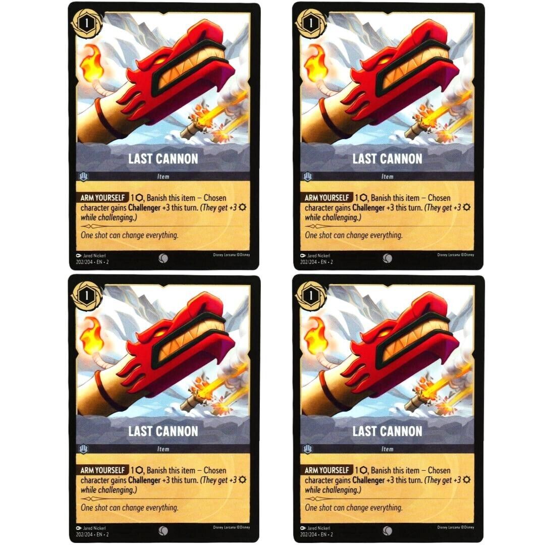 4x Last Cannon Item Card - Disney Lorcana TCG Rise of the Floodborn #202/204