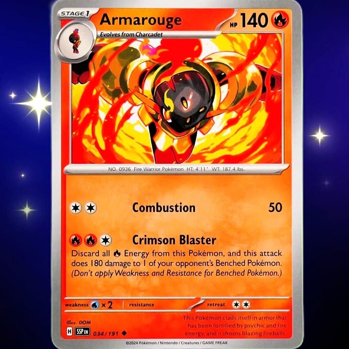 Armarouge - Uncommon - Pokemon TCG Surging Sparks #034/191