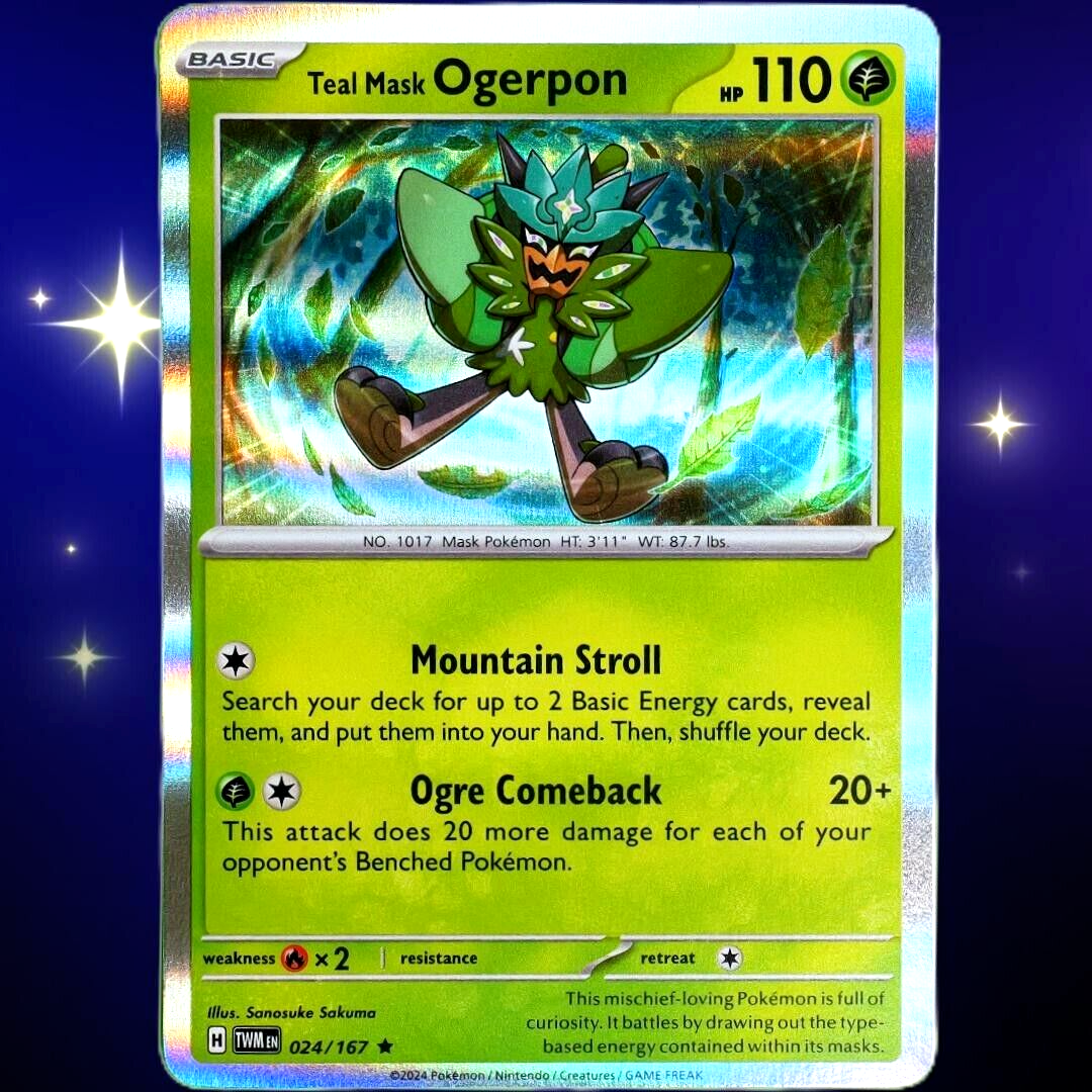 Teal Mask Ogerpon - Rare Holo - Pokemon TCG Twilight Masquerade #024/167