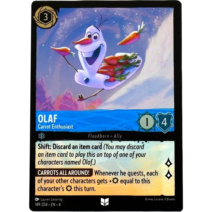 (Foil) Olaf Carrot Enthusiast - Uncommon - Lorcana Ursula's Return #149/204