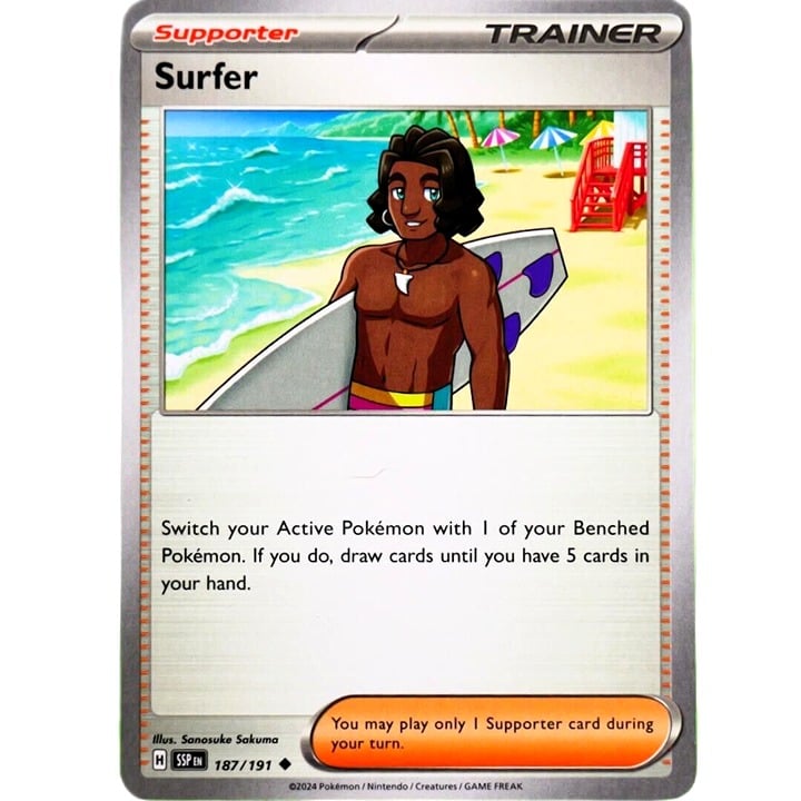 Surfer - Uncommon - Pokemon TCG Surging Sparks #187/191