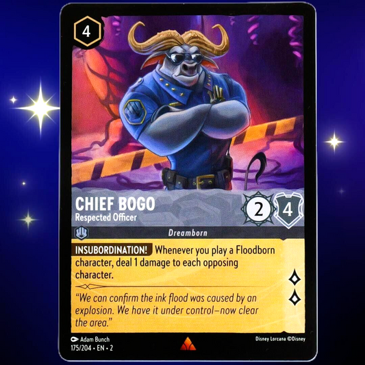 Chief Bogo Respected Officer - Rare - Disney Lorcana TCG Rise of the Floodborn #175/204