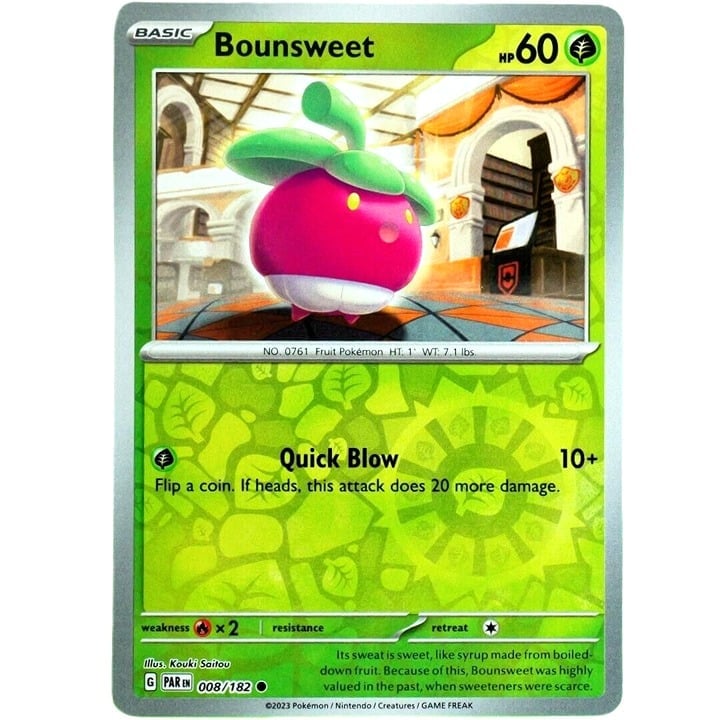 Bounsweet - Reverse Holo - Pokemon TCG Scarlet & Violet Paradox Rift #008/182