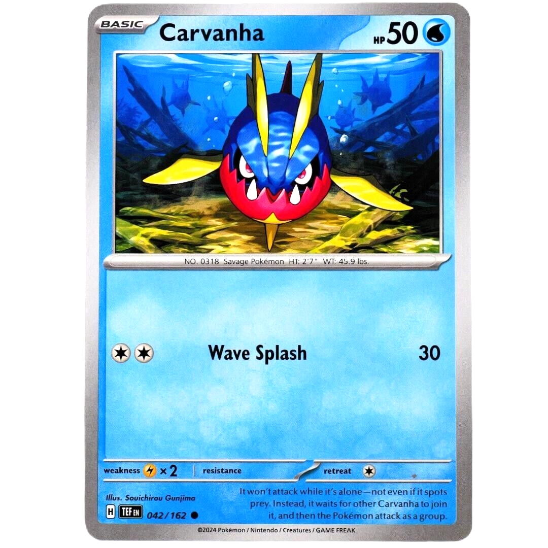 Carvanha - Common - Pokemon TCG Scarlet & Violet Temporal Forces #042/162