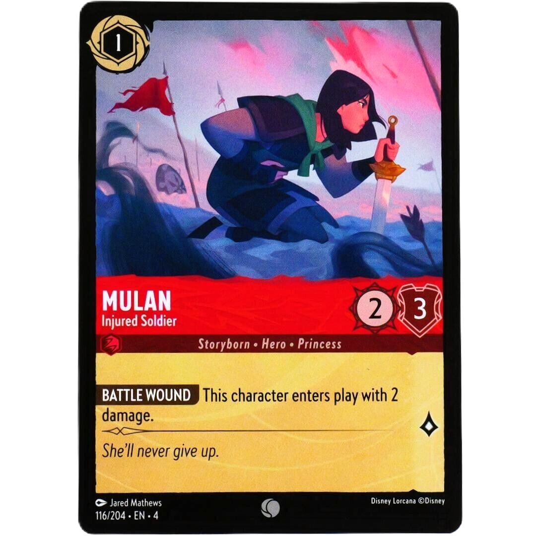 Mulan Injured Soldier - Common - Disney Lorcana TCG Ursula's Return #116/204