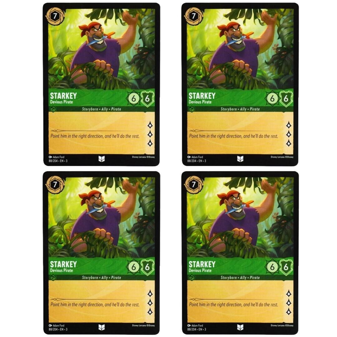 4x Starkey Devious Pirate - Disney Lorcana TCG Into the Inklands #88/204