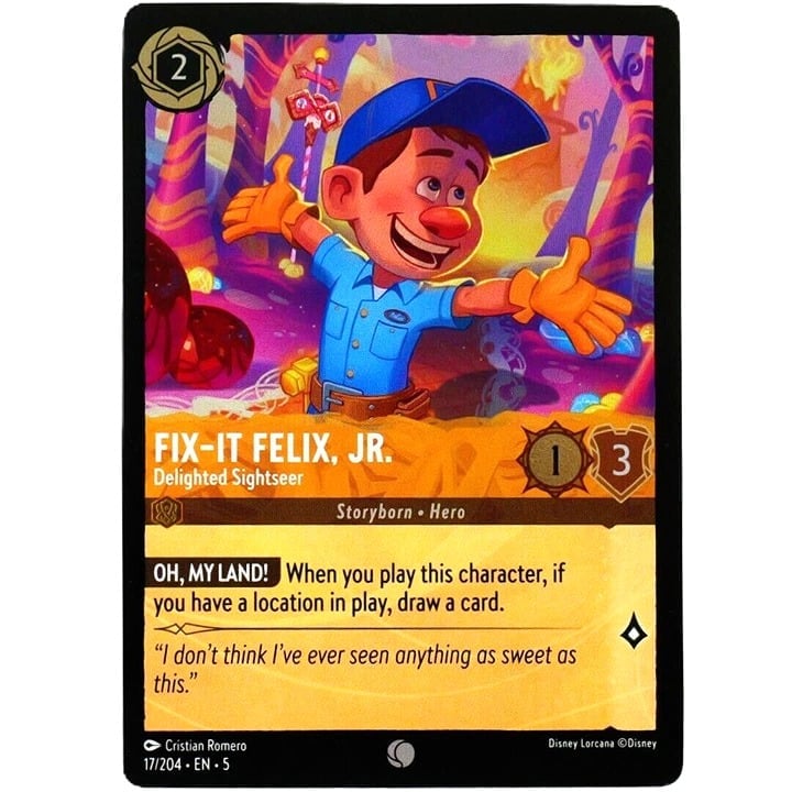 (Foil) Fix-It Felix, JR. Delighted Sightseer - Disney Lorcana Shimmering Skies #17/204