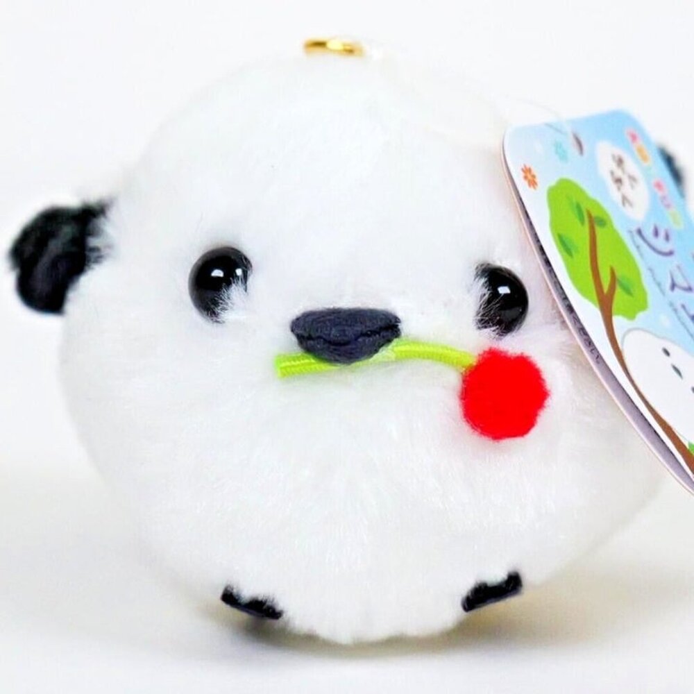 Fukufuku Shimaenaga Mascot Plush Keychain - Shima-chan with a Red Fruit
