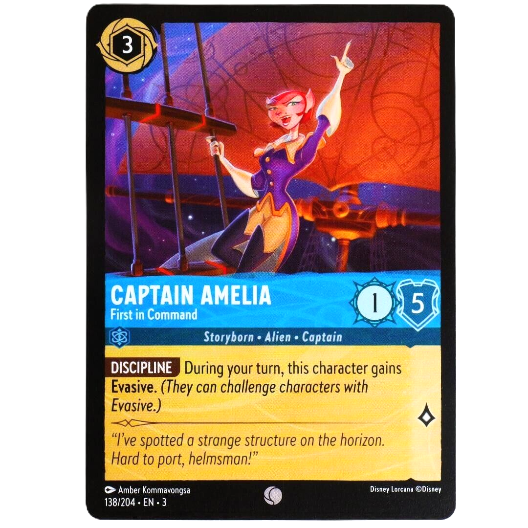 4x Captain Amelia First In Command - Disney Lorcana Into the Inklands #138/204