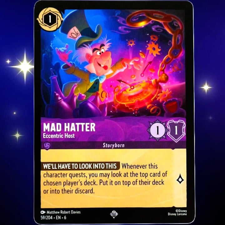 Mad Hatter Eccentric Host - Super Rare - Disney Lorcana TCG Azurite Sea #59/204