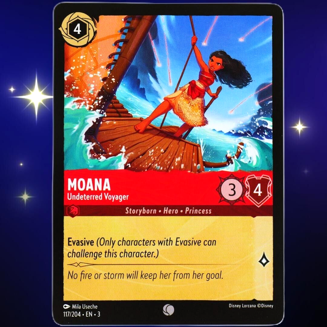 4x Moana Undeterred Voyager - Disney Lorcana TCG Into the Inklands #117/204