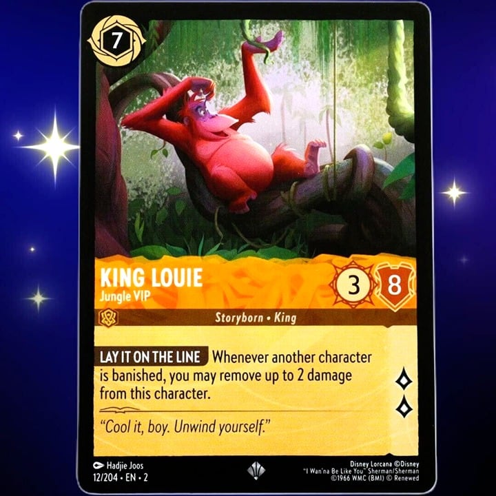 King Louie Jungle VIP - Super Rare - Lorcana TCG Rise of the Floodborn #12/204