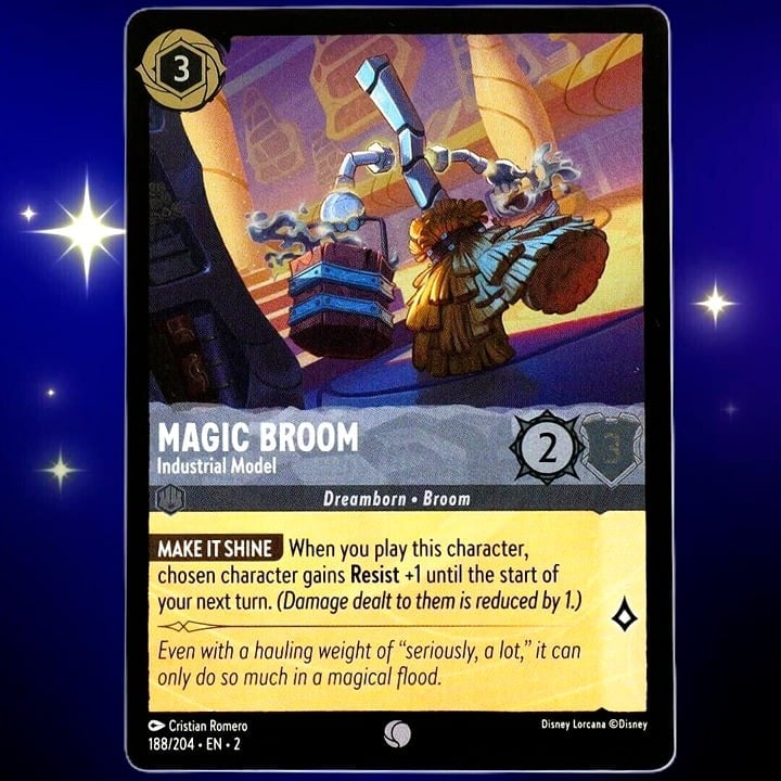 (Foil) Magic Broom Industrial Model - Disney Lorcana TCG Rise of the Floodborn #188/204