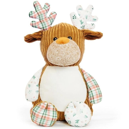 Sensory Reindeer Stuffed Animal - Winter Wonderland Patterned Plush