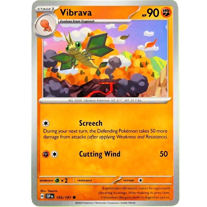 Vibrava - Common - Pokemon TCG Surging Sparks #105/191