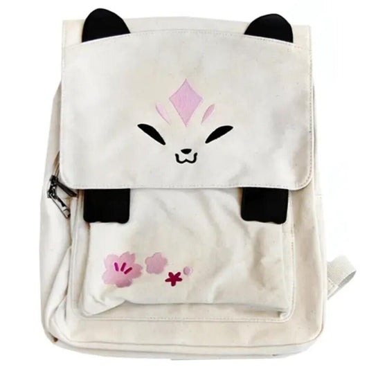 Off-White Spirit Fox Backpack - Pink Sakura Cherry Blossom - Magnetic Closure