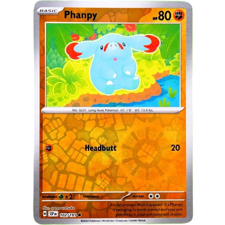 Phanpy - Reverse Holo - Pokemon TCG Surging Sparks #102/191