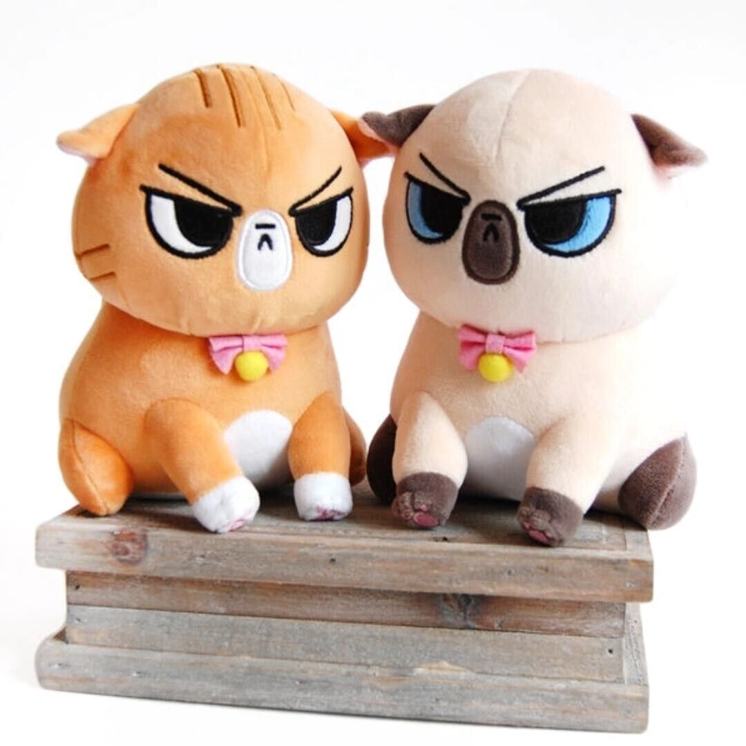 Angry Cat Plush - Siamese - with Fox Hat that Fits Real Cats!