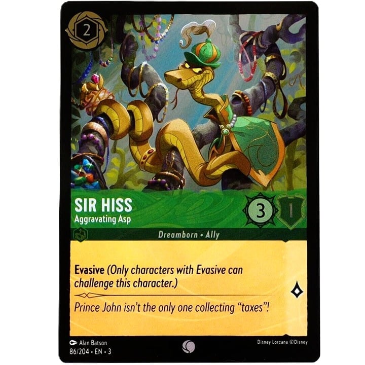 (Foil) Sir Hiss Aggravating Asp - Disney Lorcana TCG Into the Inklands #86/204